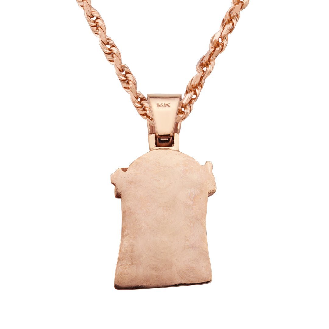 14k Rose Gold Diamond Jesus Piece - Main Image