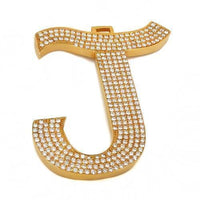 Thumbnail for 14K Rose Solid Gold Mens Custom Diamond Initial Letter Pendant