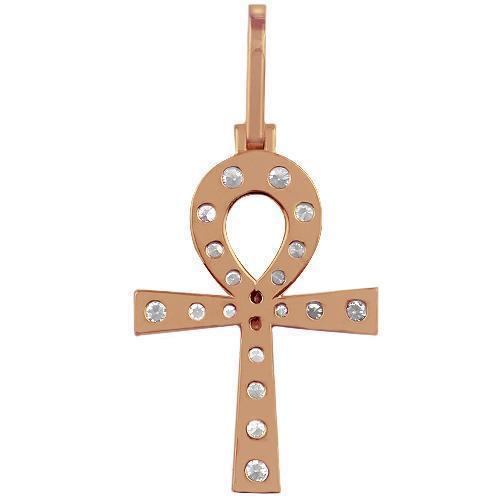 14K Rose Solid Gold Mens Diamond Ankh Pendant Ctw – Avianne