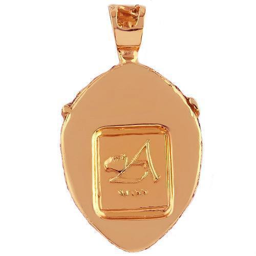 14K Solid Rose Gold Mens Custom Design Diamond Tiger Pendant With White And Yellow Diamonds