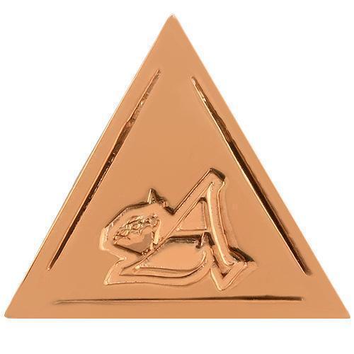 14K Solid Rose Gold Triangular Diamond Pendant with Blue Sapphire 15.00 Ctw