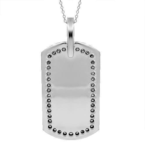 Diamond Engraved Dog Tags - Stainless Steel