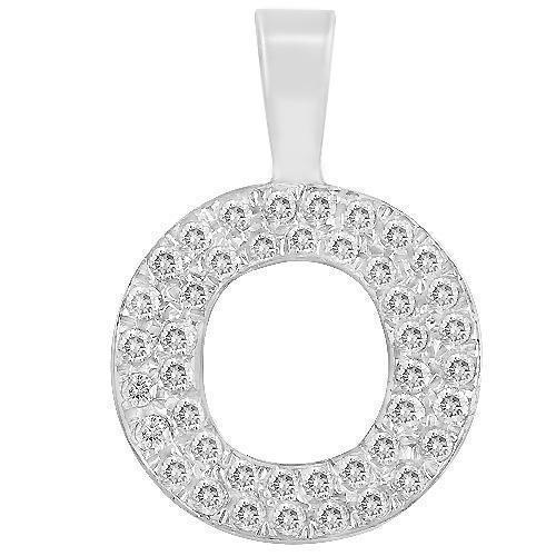 White 14K Solid White Gold Womens Diamond Circle Pendant 1.10 Ctw