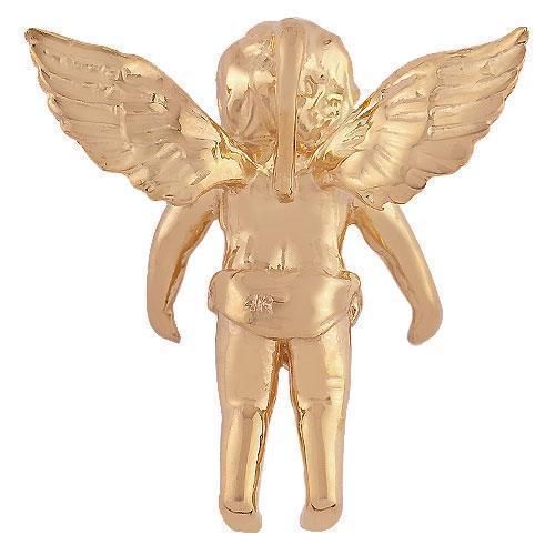 Rose, White, Yellow 14K Solid Yellow Gold Angel Pendant