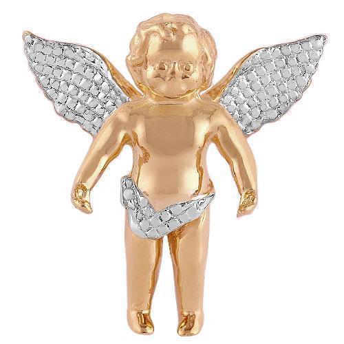 Rose, White, Yellow 14K Solid Yellow Gold Angel Pendant