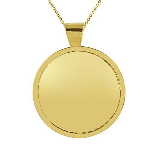 14K Solid Yellow Gold Crown Pendant With Round Diamonds 5.75 Ctw