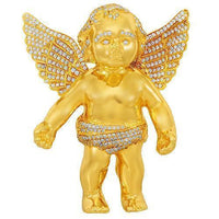 Thumbnail for 14K Solid Yellow Gold Custom Diamond Angel Pendant 7.50 Ctw