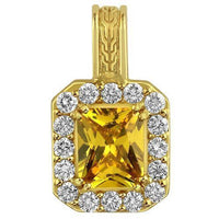 Thumbnail for 14K Solid Yellow Gold Diamond Citrine Pendant