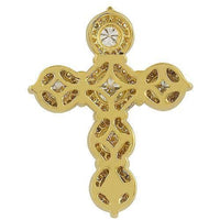 Thumbnail for 14K Solid Yellow Gold Diamond Cross Pendant 3.75 Ctw