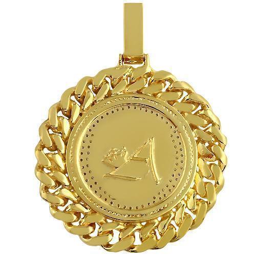 14K Solid Yellow Gold Mens Custom Design Diamond 'Medusa' Head Pendant 7.50 Ctw