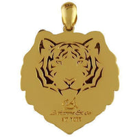 Thumbnail for 14K Solid Yellow Gold Mens Custom Design Diamond Tiger Pendant With White And Black Diamonds 9.00 Ctw