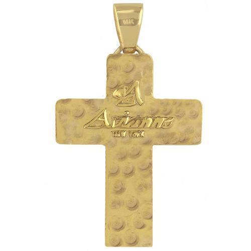 14K Solid Yellow Gold Mens Diamond Cross Pendant 3.75 Ctw
