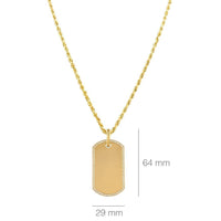 Thumbnail for 14K Solid Yellow Gold Mens Diamond Dog Tag Pendant 1.50 Ctw