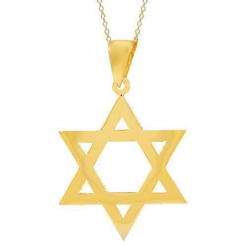 14K Solid Yellow Gold Mens Diamond Star of David Pendant 7.00 Ctw