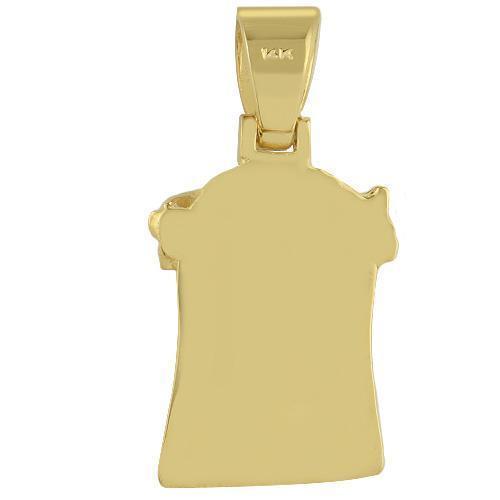 14K Solid Yellow Gold Mens Jesus Head Pendant With Round Cut Diamonds 1.25 Ctw