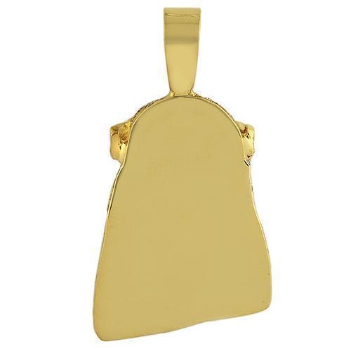 14K Solid Yellow Gold Mens Jesus Head Pendant With Round Cut Diamonds 3.00 Ctw