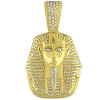 Thumbnail for 14K Solid Yellow Gold Pharaoh King Tut Diamond Pendant 7.50 Ctw