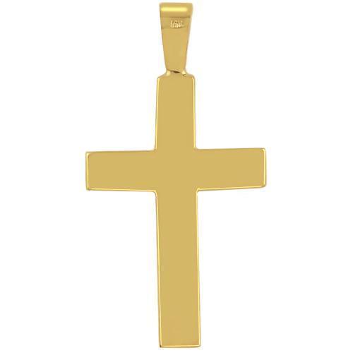 14K Solid Yellow Gold Unisex Diamond Cross Pendant 3.00 Ctw