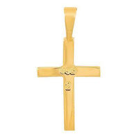 Thumbnail for Yellow 14K Solid Yellow Gold Womens Diamond Cross Pendant 0.35 Ctw