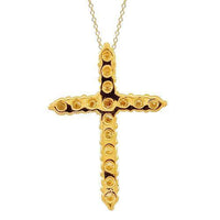 Thumbnail for Yellow 14K Solid Yellow Gold Womens Diamond Cross Pendant 0.75 Ctw