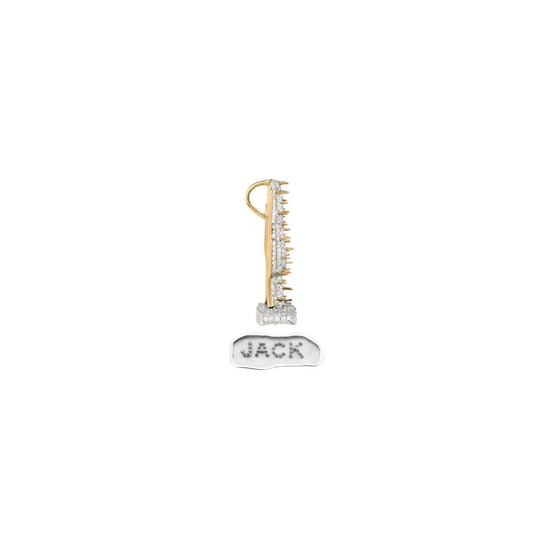 14k Two Tone Gold Diamond Cactus Jack Pendant 3.50 Ctw