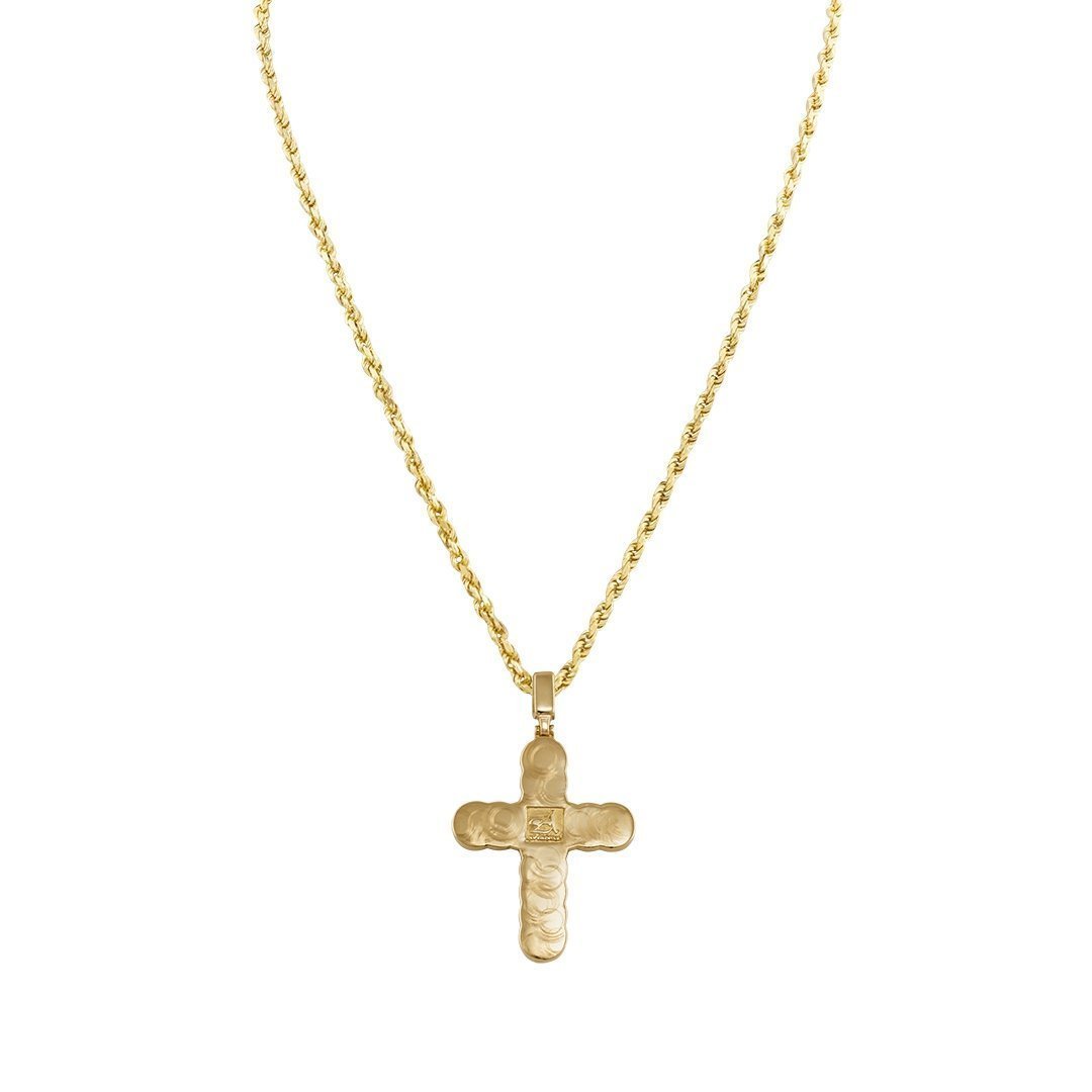 14k Two Tone Gold Diamond Cross Pendant 2.72 Ctw