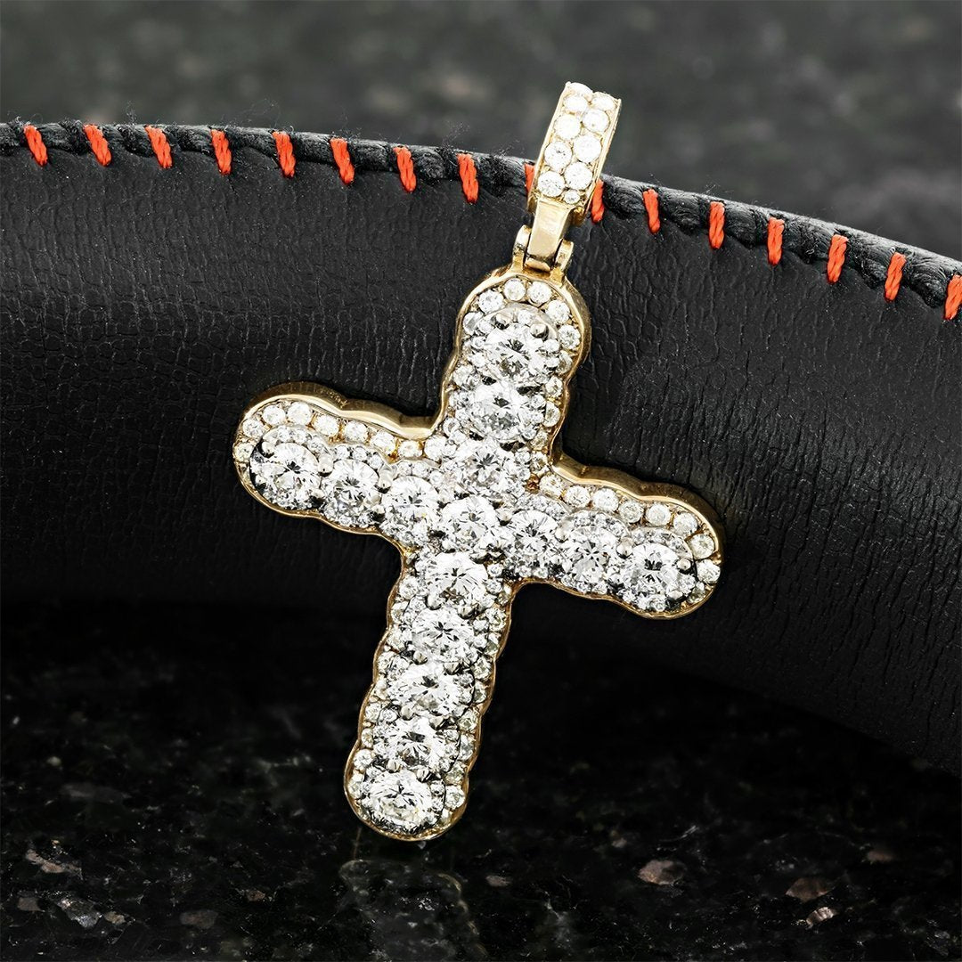 1/5 CT. T.W. Diamond Cross Necklace Charm in 10K Gold | Banter