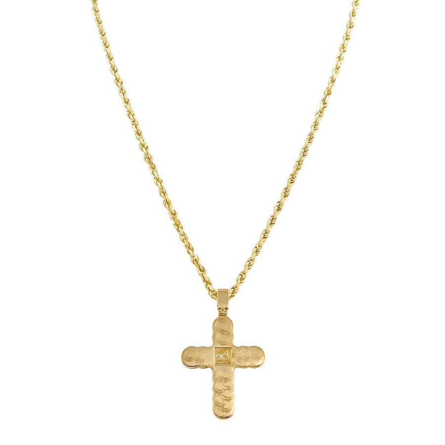 14k Two Tone Gold Diamond Cross Pendant 4.47 Ctw