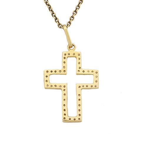 White 14k White Gold Diamond Box Cross 0.15ctw