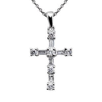 Thumbnail for White 14k White Gold Diamond Cross 0.45ctw