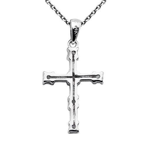 White 14k White Gold Diamond Cross 0.45ctw