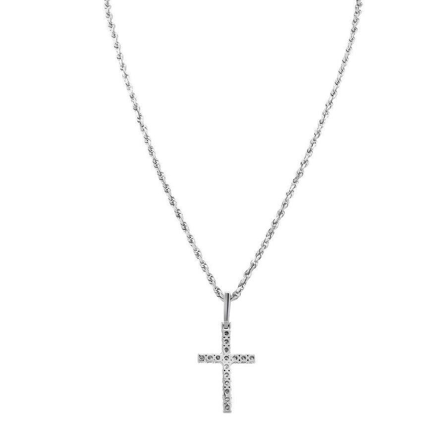White 14k White Gold Diamond Cross Pendant 1.59 Ctw