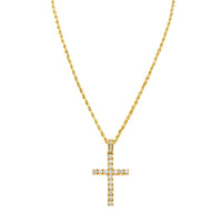 Thumbnail for 14k White Gold Diamond Cross Pendant 3 Ctw