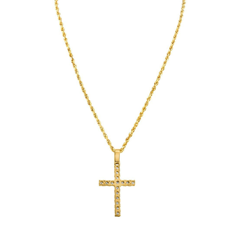 14k White Gold Diamond Cross Pendant 3 Ctw