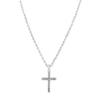 Thumbnail for 14k White Gold Diamond Cross Pendant 3 Ctw