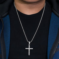 Thumbnail for 14k White Gold Diamond Cross Pendant 3 Ctw