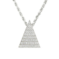 Thumbnail for 14k White Gold Diamond Pyramid Pendant 5.28 Ctw
