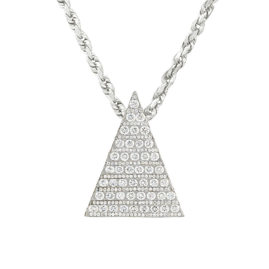 14k White Gold Diamond Pyramid Pendant 5.28 Ctw – Avianne Jewelers