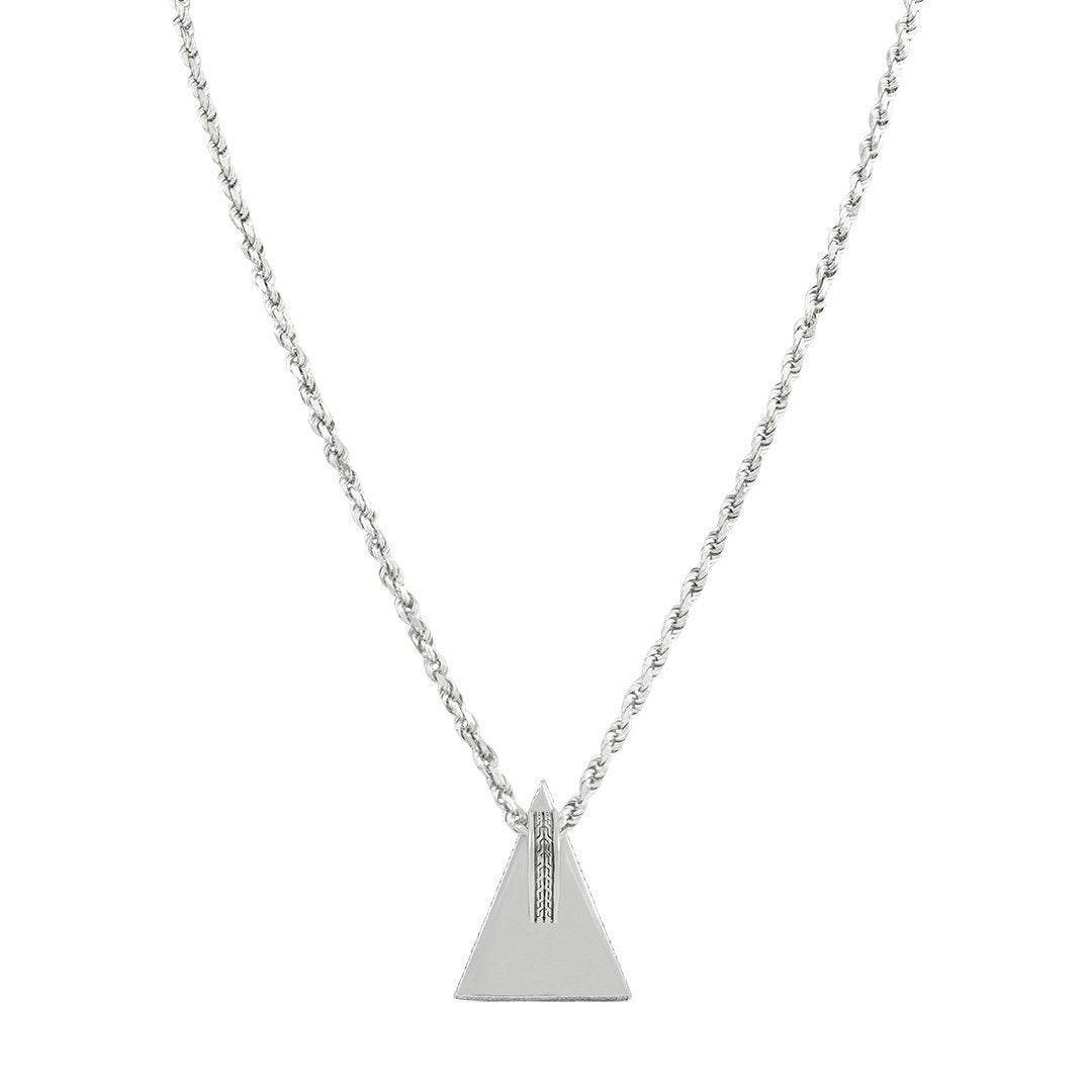 14k White Gold Diamond Pyramid Pendant 5.28 Ctw