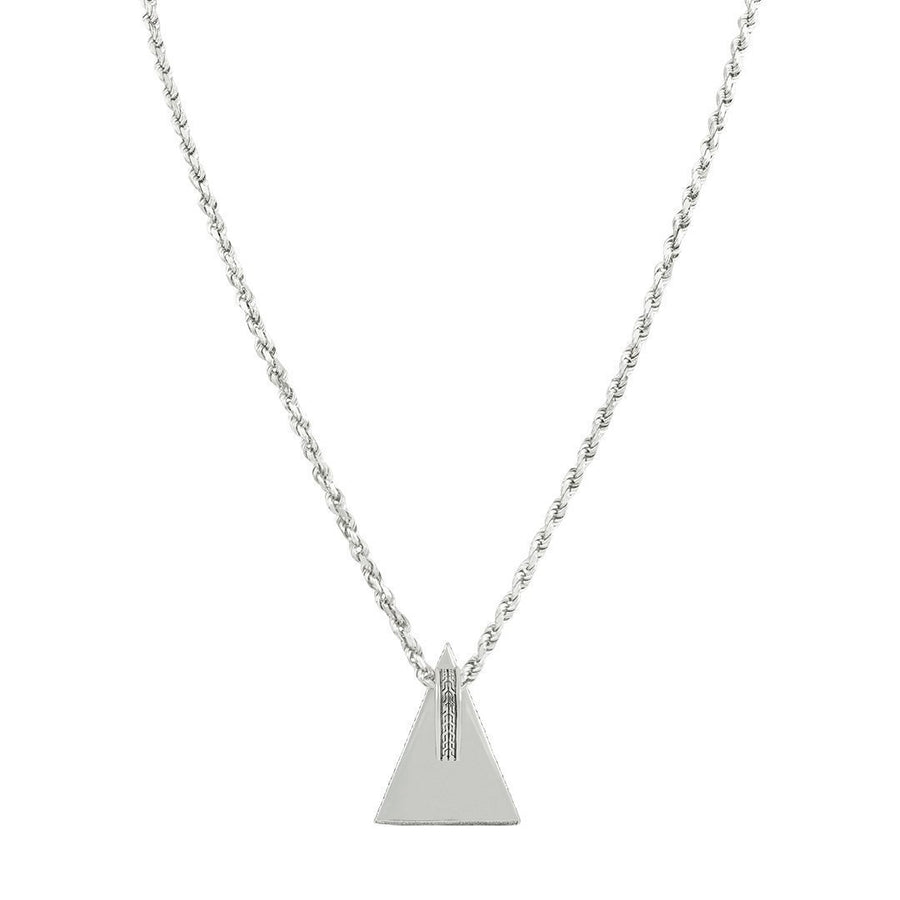 14k White Gold Diamond Pyramid Pendant 5.28 Ctw