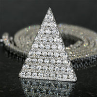 Thumbnail for 14k White Gold Diamond Pyramid Pendant 5.28 Ctw