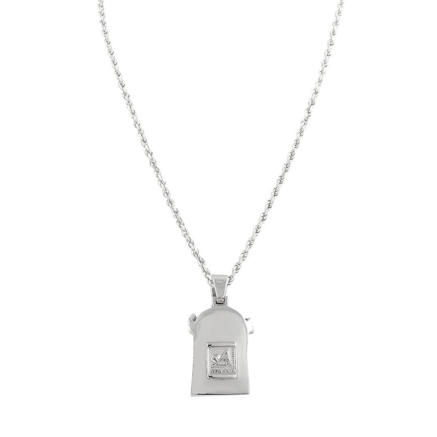 14K White Gold Jesus Head Pendant With Round Cut Diamonds 1.72 Ctw