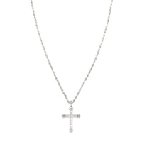 Thumbnail for White 14K White Gold Mens Diamond Cross Pendant 1.25 Ctw