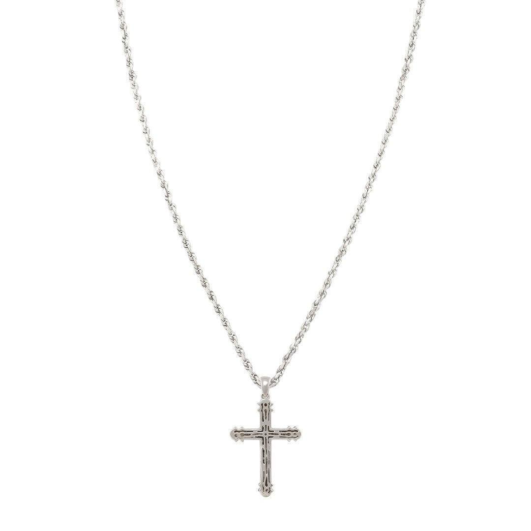 Di Modolo Mens Falco 18K White Gold Cross Pendant MN371-1W | Mayors