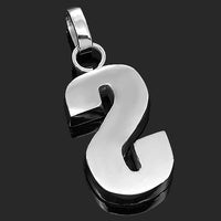 Thumbnail for 14K White Solid Gold Custom Diamond Initial Letter S Pendant