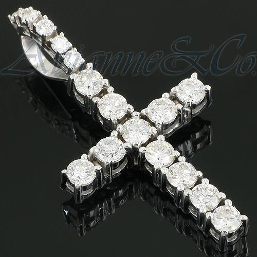 14K White Solid Gold Mens Clarity Enhanced Diamond Cross Pendant 3.58 Ctw