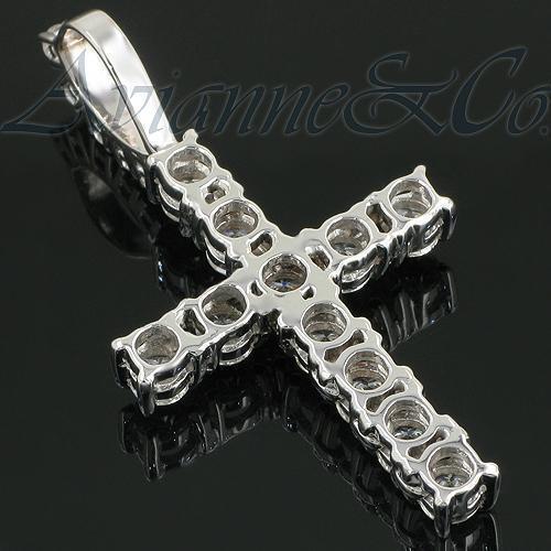 14K White Solid Gold Mens Clarity Enhanced Diamond Cross Pendant 3.58 Ctw