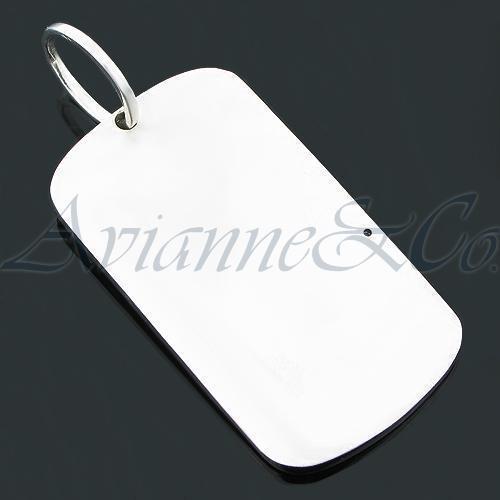 14K White Solid Gold Mens Diamond Dog Tag Pendant 1.60 Ctw