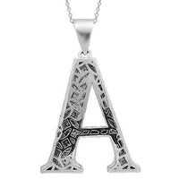 Thumbnail for 14K White Solid Gold Mens Diamond Initial Letter A Pendant 15.50 Ctw