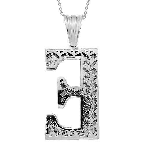 Diamond Letter E Pendant Necklace in 14k Yellow Gold